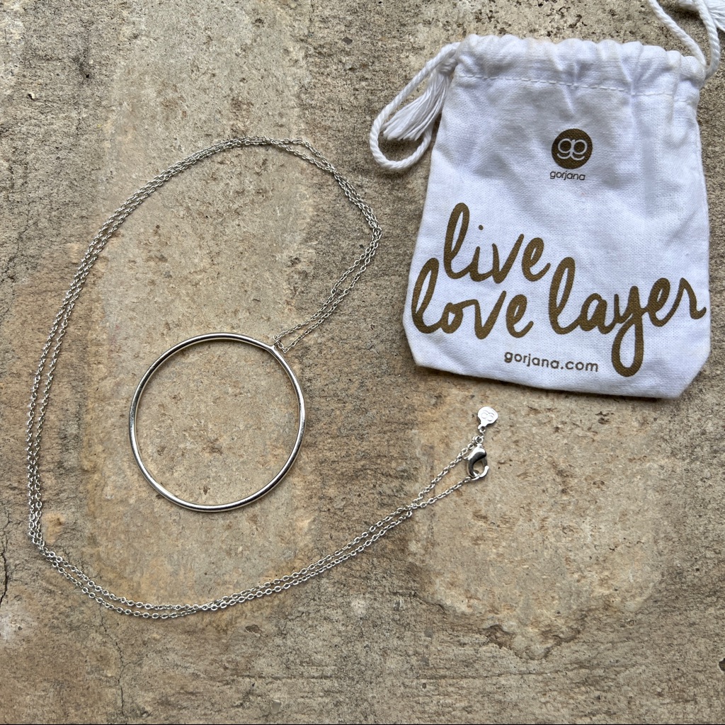 Gorjana Circle Necklace Silver Long Chain 30$